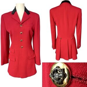 Ralph Lauren Purple Label Vintage 70s Collectible Equestrian Jacket Womens 6 Red